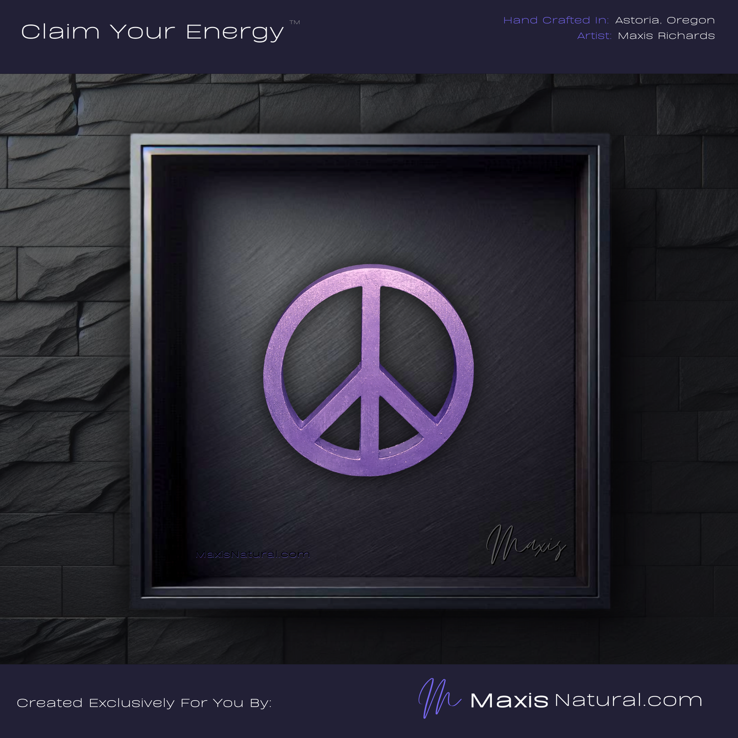 Universal Peace Sign Necklace Purple (000189)