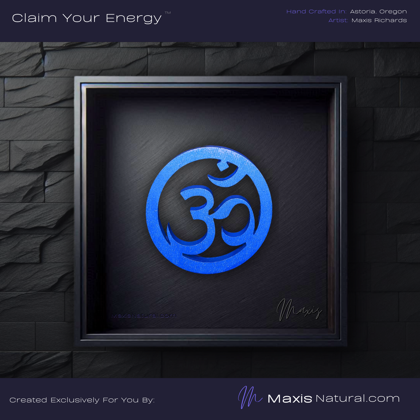 Om ॐ Symbol Necklace Blue (000193)