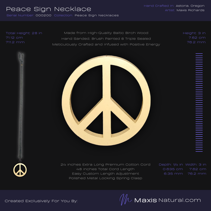 Universal Peace Sign Necklace Khaki (000200)