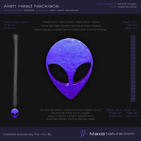 Alien Head Necklace Purple (000208)