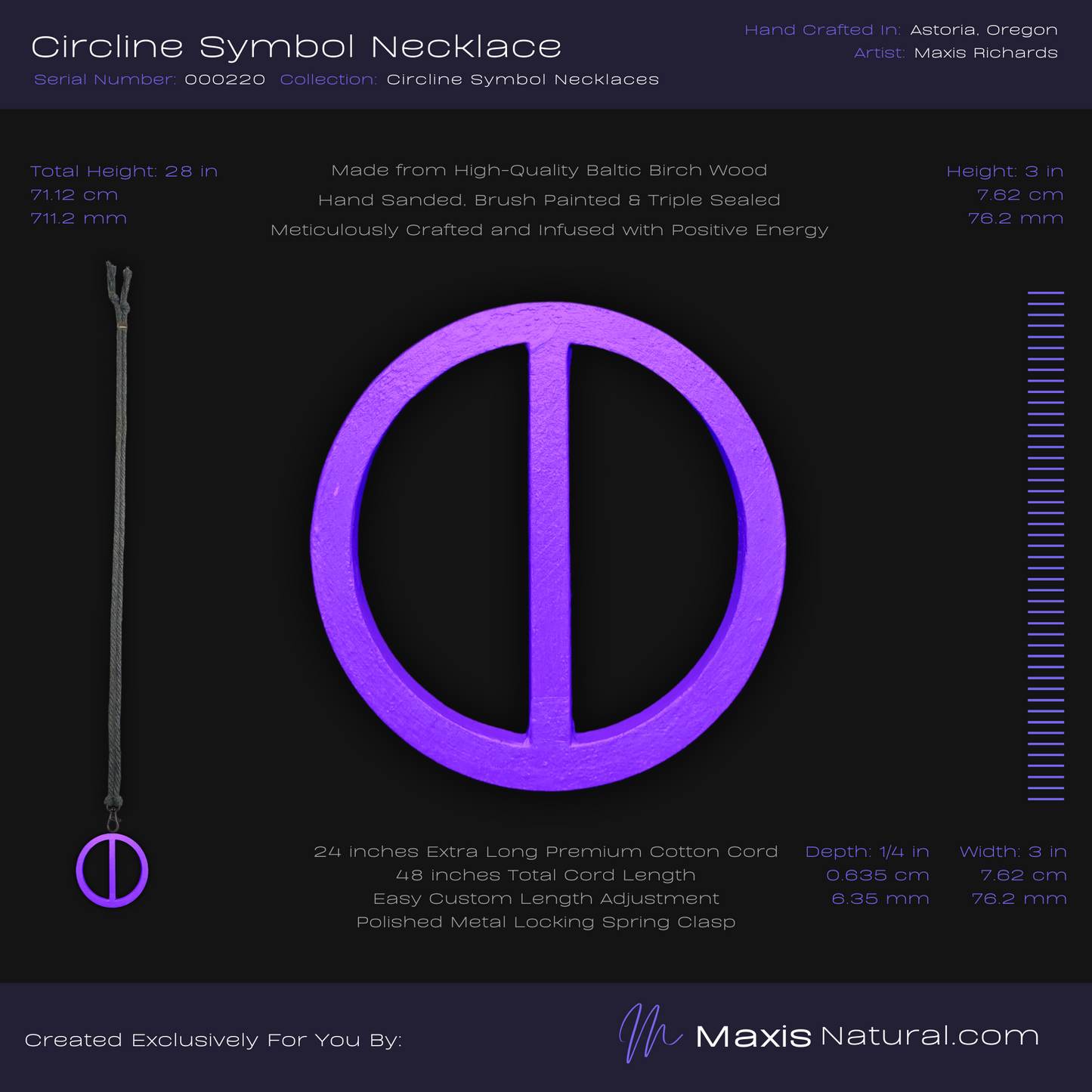 Circline Symbol Necklace Purple (000220)