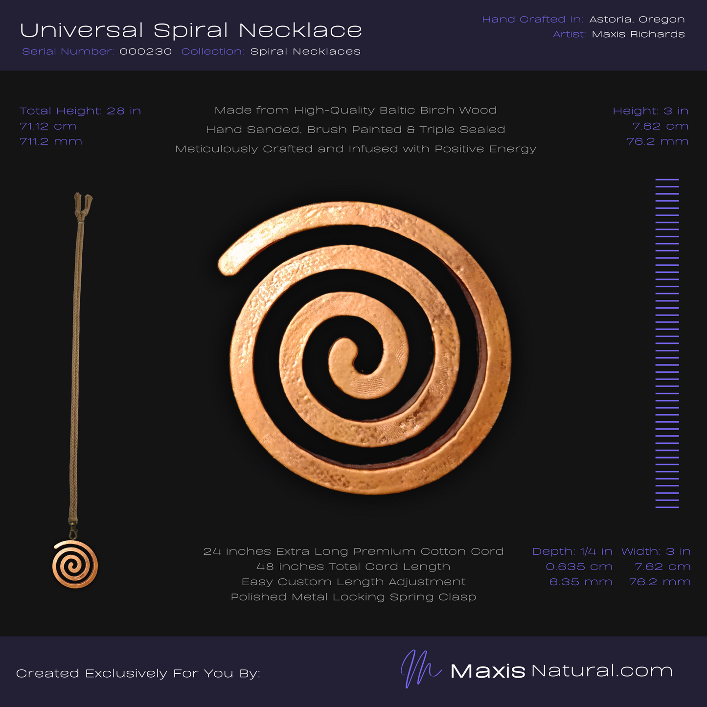 Universal Spiral Necklace Copper (000230)