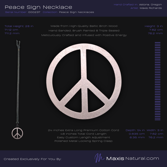 Universal Peace Sign Necklace Silver (000237)