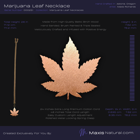 Marijuana Leaf Necklace Copper (000251)