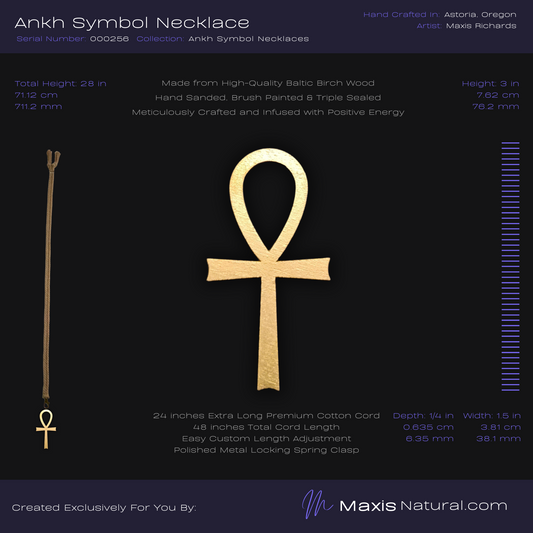 Ankh Symbol Necklace Gold (000256)