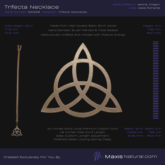 Trifecta, Trinity Knot, Triquetra, Necklace Bronze (000258)