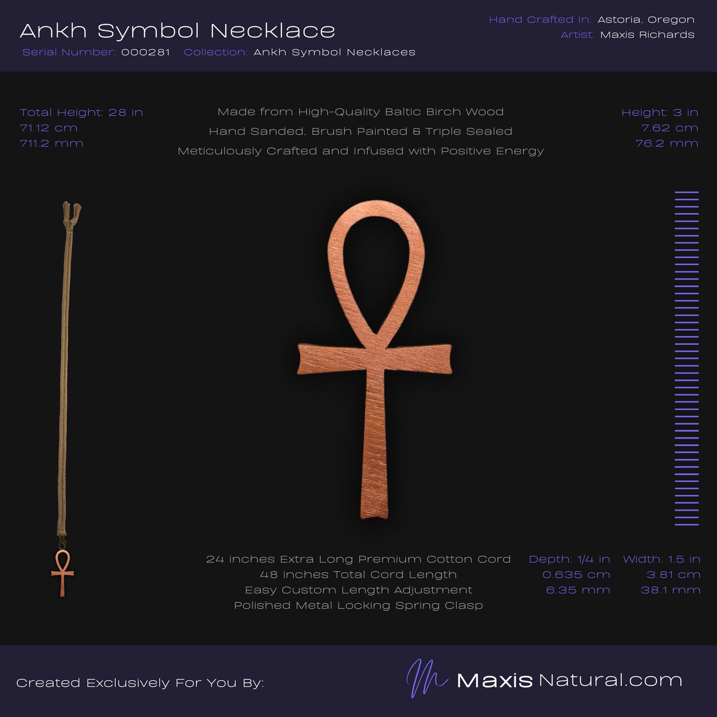 Ankh Symbol Necklace Copper (000281)