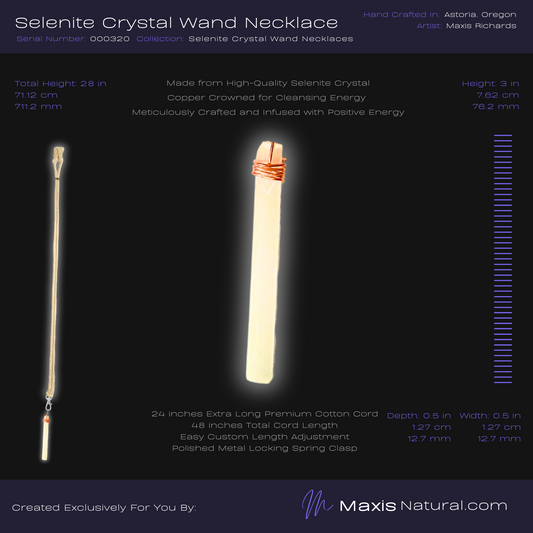 Selenite Crystal Pendant Necklace (000320)