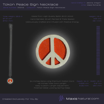 Tokon Peace Sign Necklace Orange (000113)