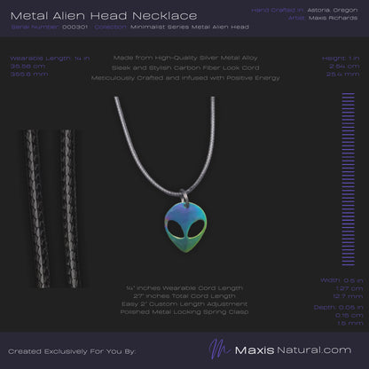 Metal Minimalist Series Alien Head Necklace (000301)