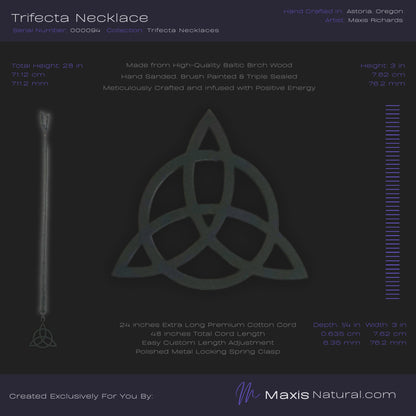 Trifecta, Trinity Knot, Triquetra, Necklace Dark Slate (000094)