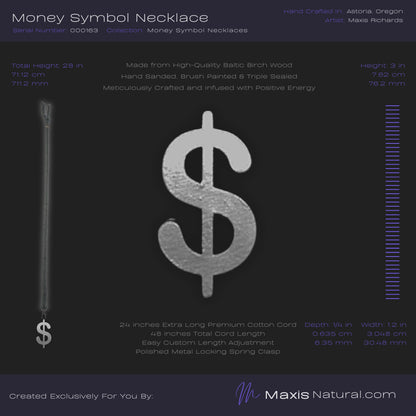 Money Symbol Necklace Silver (000163)