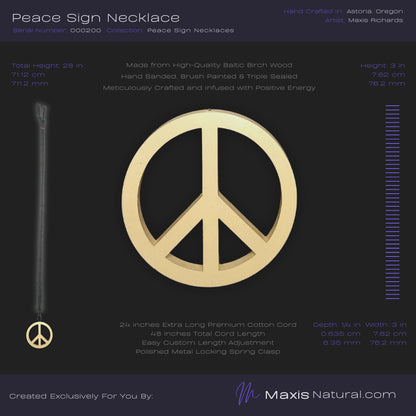 Universal Peace Sign Necklace Khaki (000200)