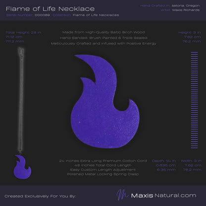 Flame of Life Necklace Purple (000069)