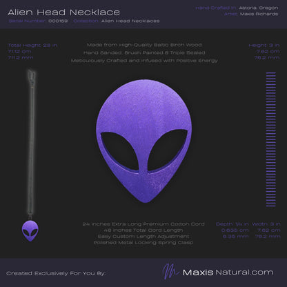 Alien Head Necklace Purple (000159)