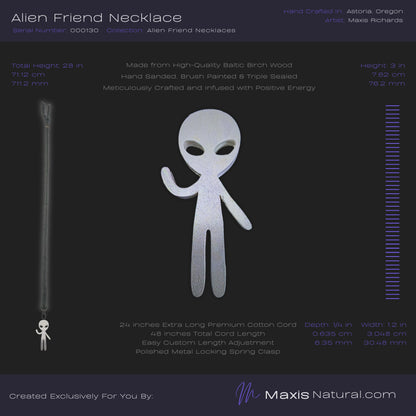 Friendly Alien Necklace White Blaze (000130)