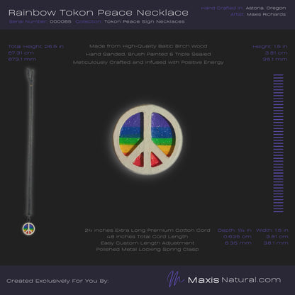 Tokon Peace Sign Necklace - Rainbow (000065)