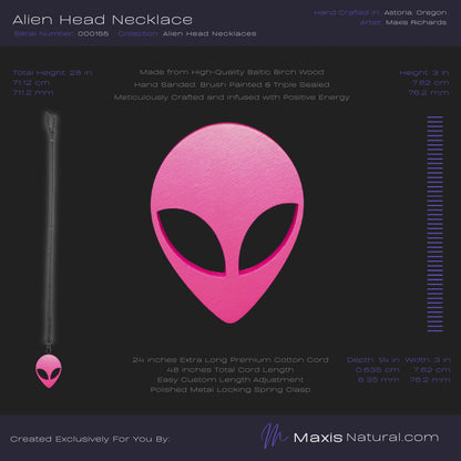 Alien Head Necklace Pink (000155)