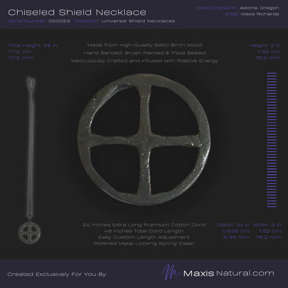 Chiseled Universal Shield Necklace Dark Slate (000023)