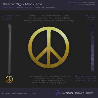 Universal Peace Sign Necklace Bronze (000164)