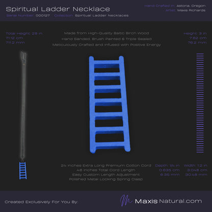 Spiritual Ladder Necklace Blue Steel (000127)