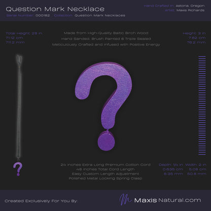 Question Mark Symbol Necklace Purple (000182)