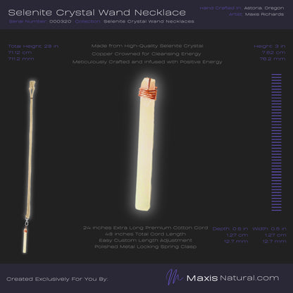 Selenite Crystal Pendant Necklace (000320)