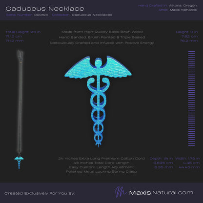 Caduceus Necklace Blue (000198)