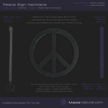 Universal Peace Sign Necklace Dark Slate (000042)