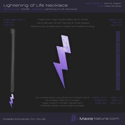 Lightening Bolt Necklace Purple Flash (000168)