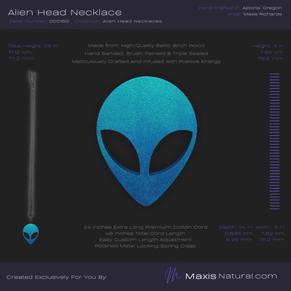 Alien Head Necklace Blue (000150)