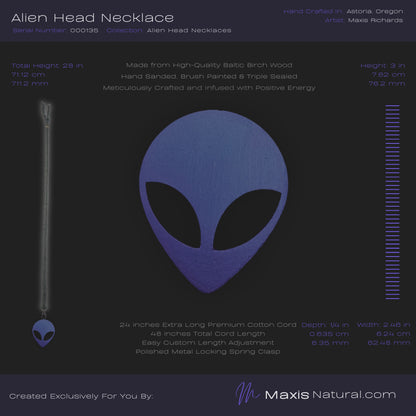 Alien Head Necklace Blue (000135)