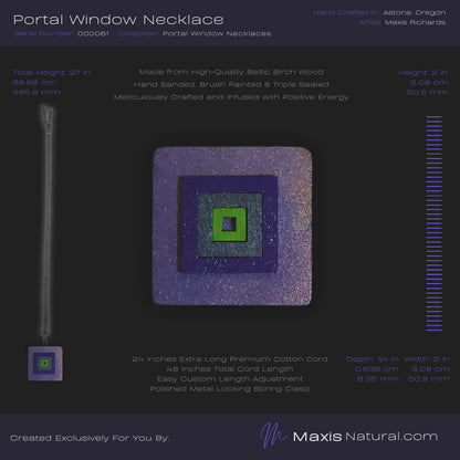 Portal Window Necklace - Purple/Green (000061)