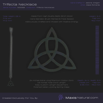 Trifecta, Trinity Knot, Triquetra, Necklace Dark Slate (000093)