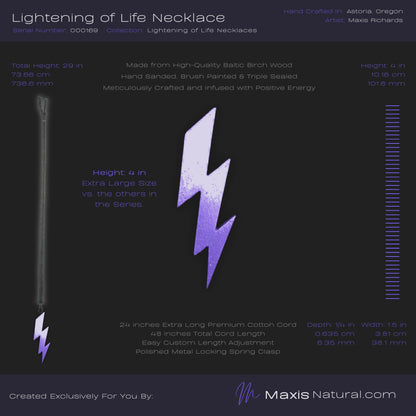 Lightening Bolt Necklace Purple Flash (000169)