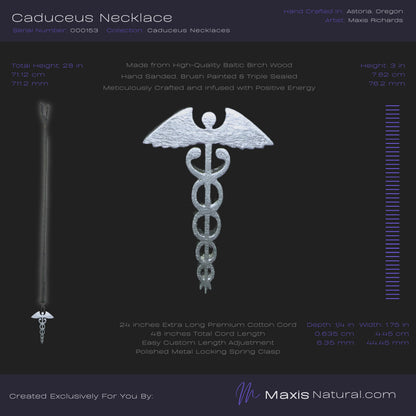 Caduceus Necklace Silver (000153)