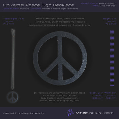 Universal Peace Sign Necklace Midnight Blue (000032)